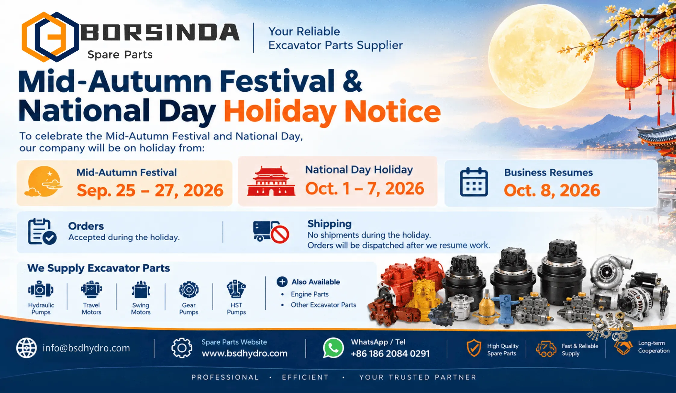 2026 Mid-Autumn Festival & National Day Holiday(pic1) 2026 Mid-Autumn Festival & National Day Holiday(pic1)